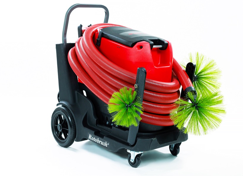 The Rotobrush BrushBeast Red Edition duct cleaning machine we use